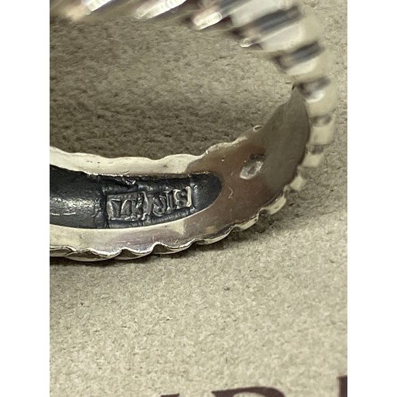 David Yurman 925 14K Gold Renaissance Cable Ring Amethyst Green Onyx Sz 7.75 - Picture 6 of 8